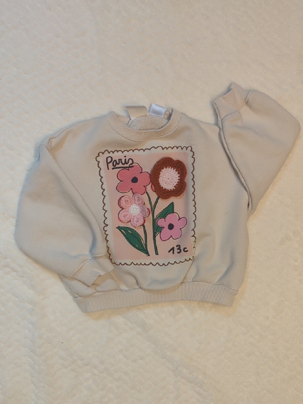 Zara Cream Kids Sweater with Subtle Red Safety Tag